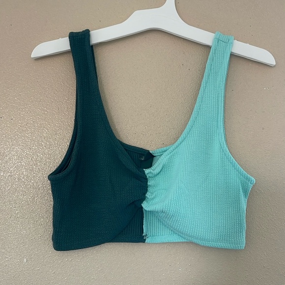 Two tone ruched crop top - Picture 1 of 2